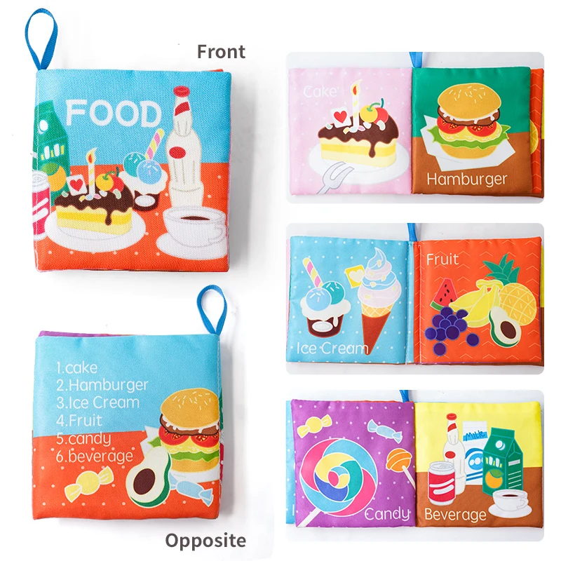 ألعاب كتب الأطفال، كتب الأطفال من عمر 0 إلى 6 أشهر، كتب ناعمة مجعدة من القماش الملمس والملمس، ألعاب للأطفال حديثي الولادة من عمر 0 إلى 6 إلى 12 شهرًا #3