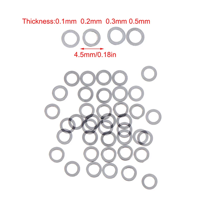 40Pcs Stainless Steel Precision Shim Fit Gear Set Adjustment Shim Set Gear Set Slit Shims For Gearbox Adjustment