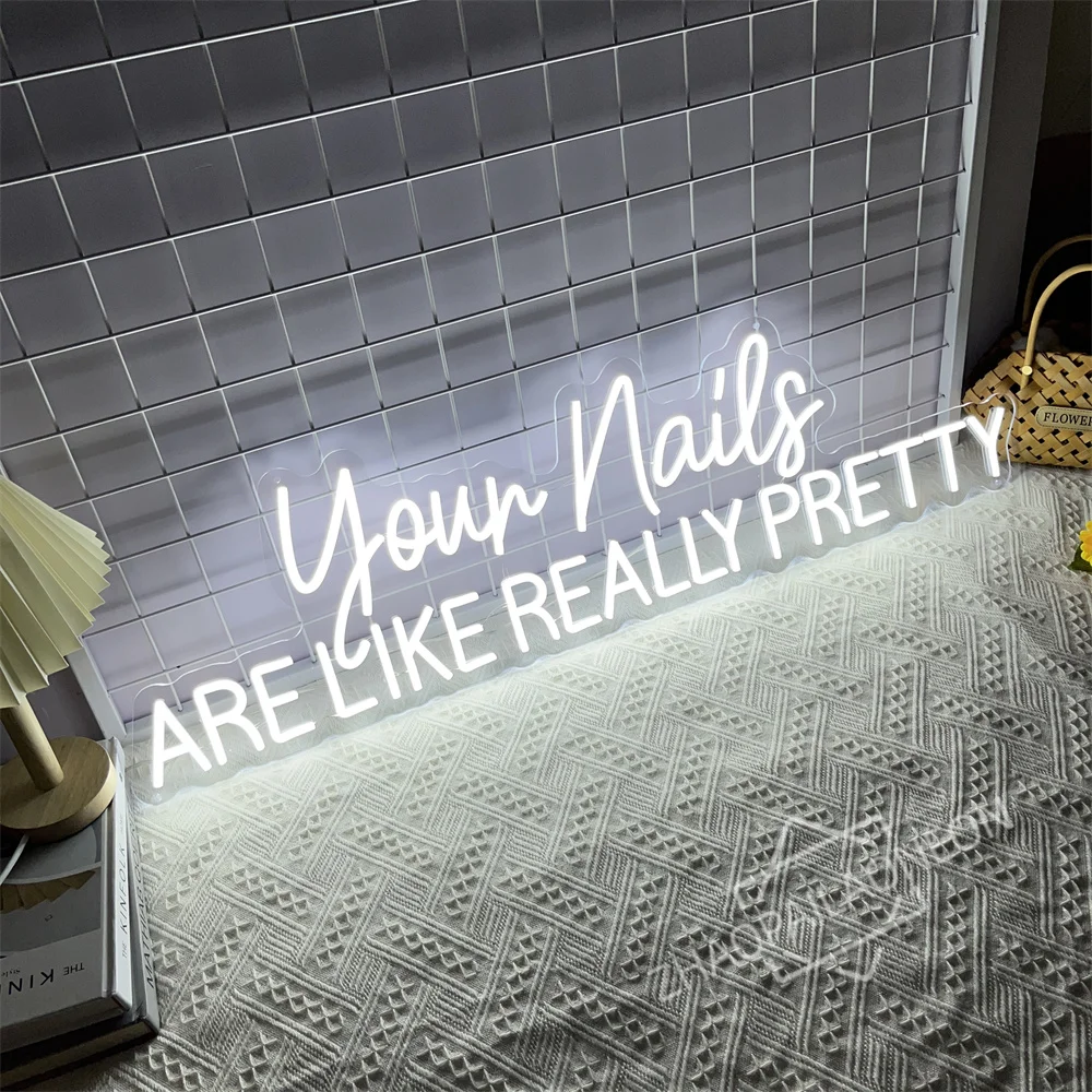Your Nails are Like Really Pretty LED Neon Sign Nails Room Neon Lights Wall Art Decoration Beauty Salon Decor Night Lights USB view 3