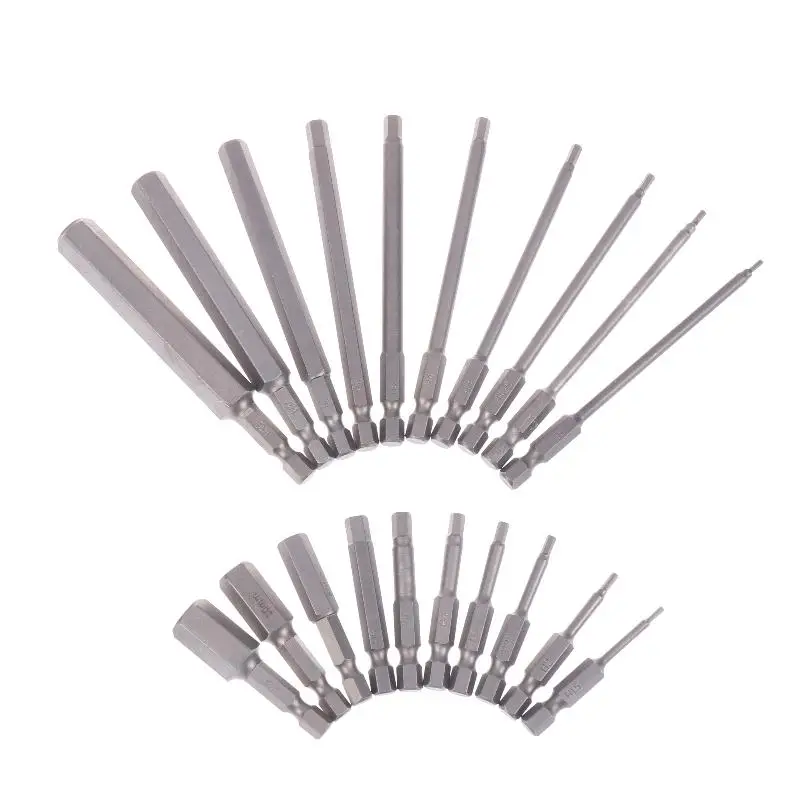 10 قطعة عرافة عرقوب المغناطيسي رئيس مفك مسامير 50/100 مللي متر مفك بت H1.5-H12 رأس المفك مجموعة حفار كهربائي محول مفك مسامير #3