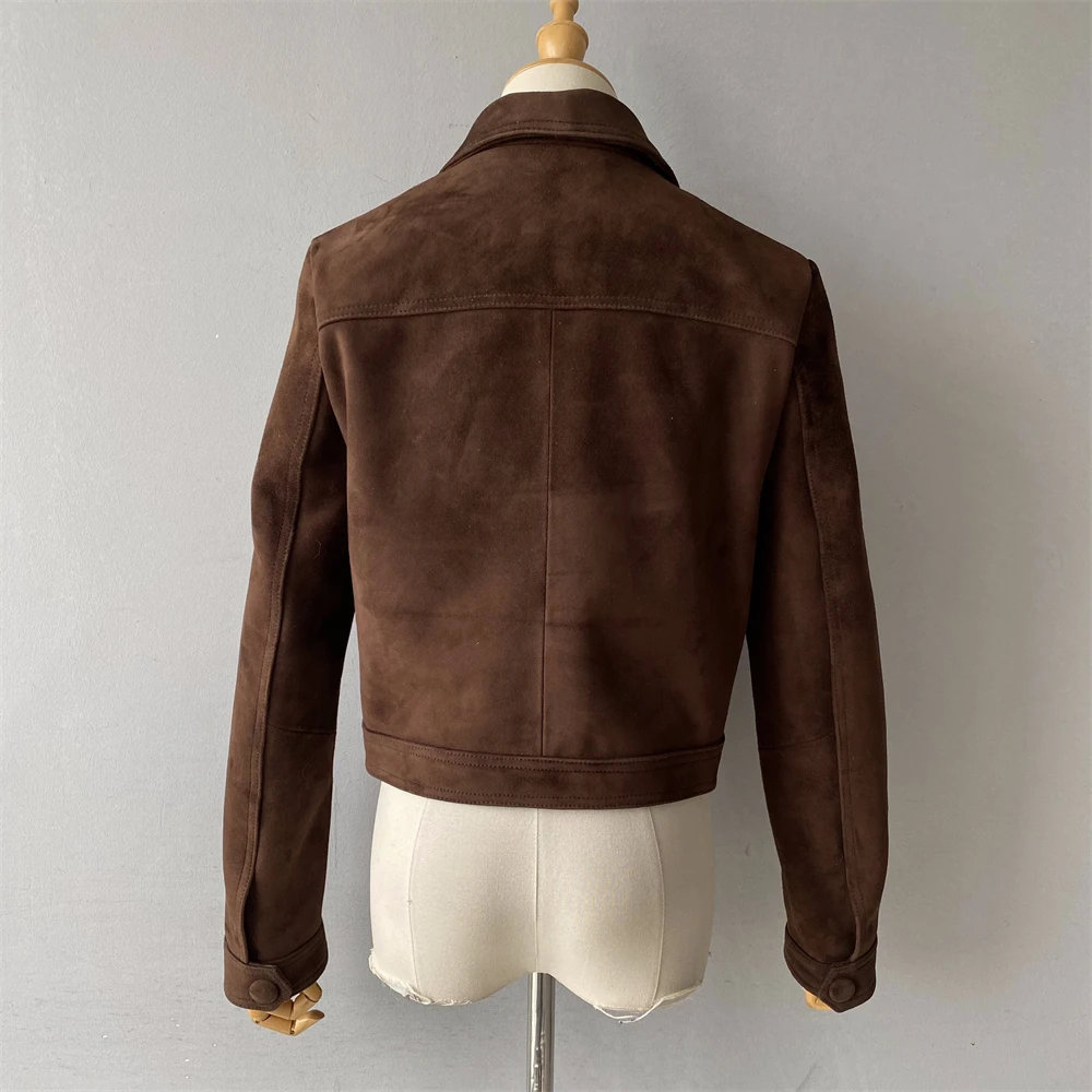 Jxwatcher femmes véritable daim cuir Blazer manteau printemps nouveauté véritable peau de mouton veste dame mode jupe courte 2025 automne