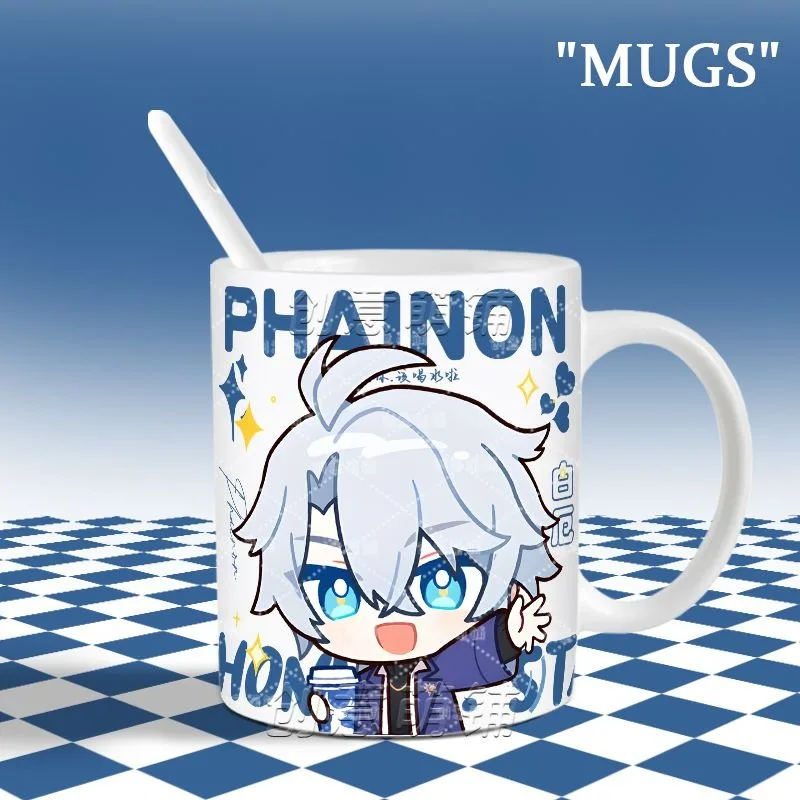 Anime Honkai: Star Rail X Luckin Coffee Castorice Phainon 2025 Cosplay Kubek Ceramiczny z Nadrukiem na Kawę, Herbatę Mleczną, Sok, Prezent