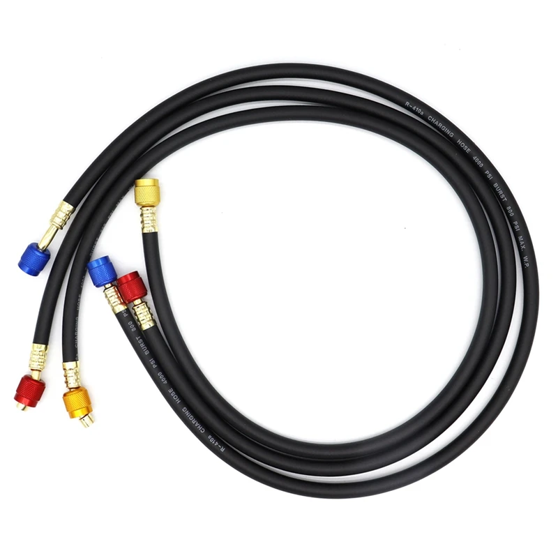 

1/4 Inch SAE Charging Hose Set For HVAC Air Condition, Suitable For R410A R22 R134A Refrigerants