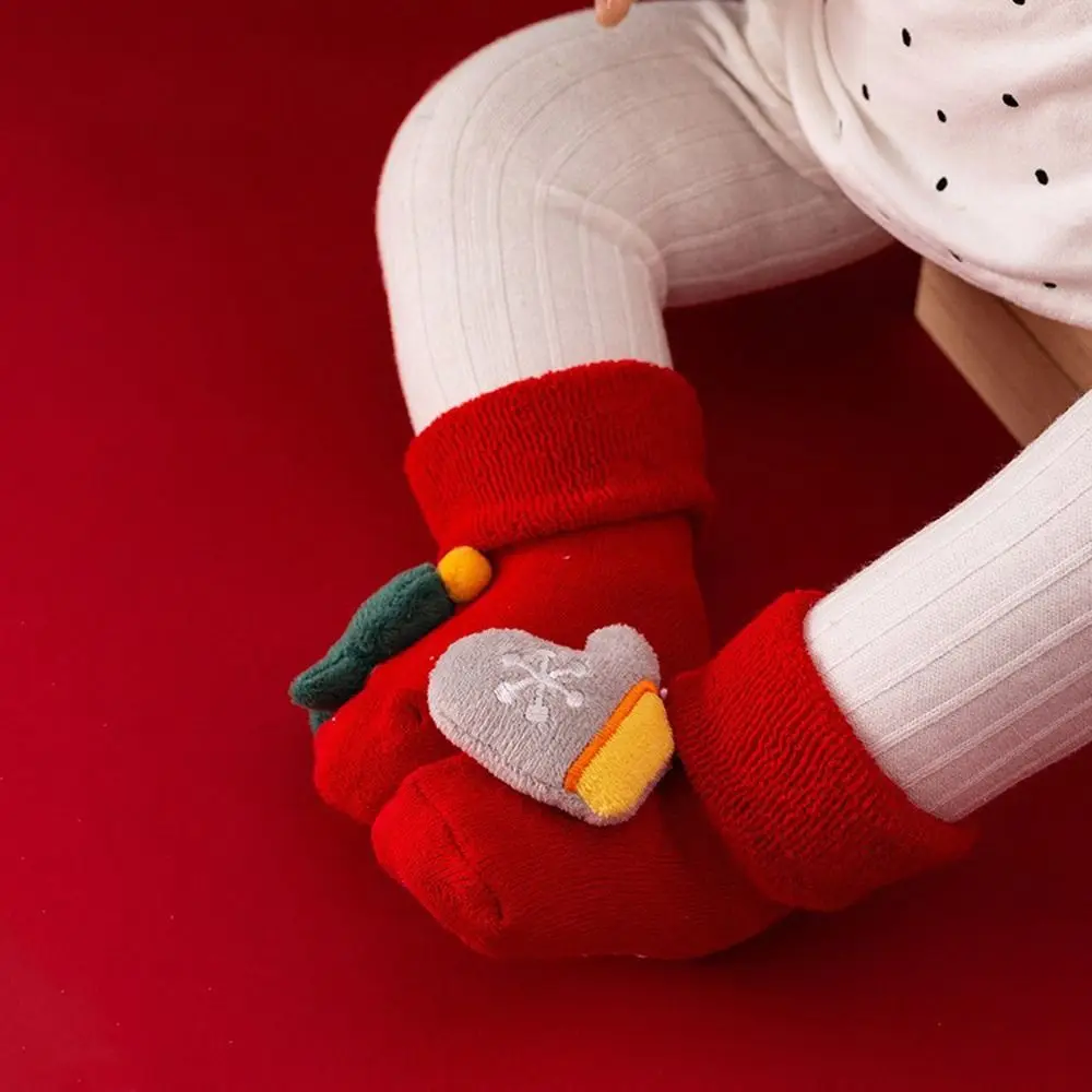 

Sweet For Toddler Gloves Bell Santa Claus Deer Winter Infant Short Socks Baby Christmas Socks Kids Cotton Socks Floor Socks
