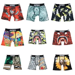 1Pcs Sexy Men Underwear Boxers Men's Panties Lingerie Breathable Printed Male Underpants Plus Size Man Boxer Briefs Mens Trunks