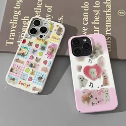 Cute cartoon animals Phone Case for iPhone 16 15 14 13 12 11 Pro Max XS XR XSMax 6 7 8 Plus Glossy HD Hard PC Cover