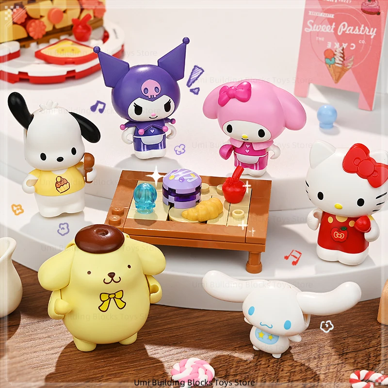 New Keeppley Sanrio Gourmet Party Kuromi Building Block Toys My Melody Model Desktop Decoration Children's Holiday Gift