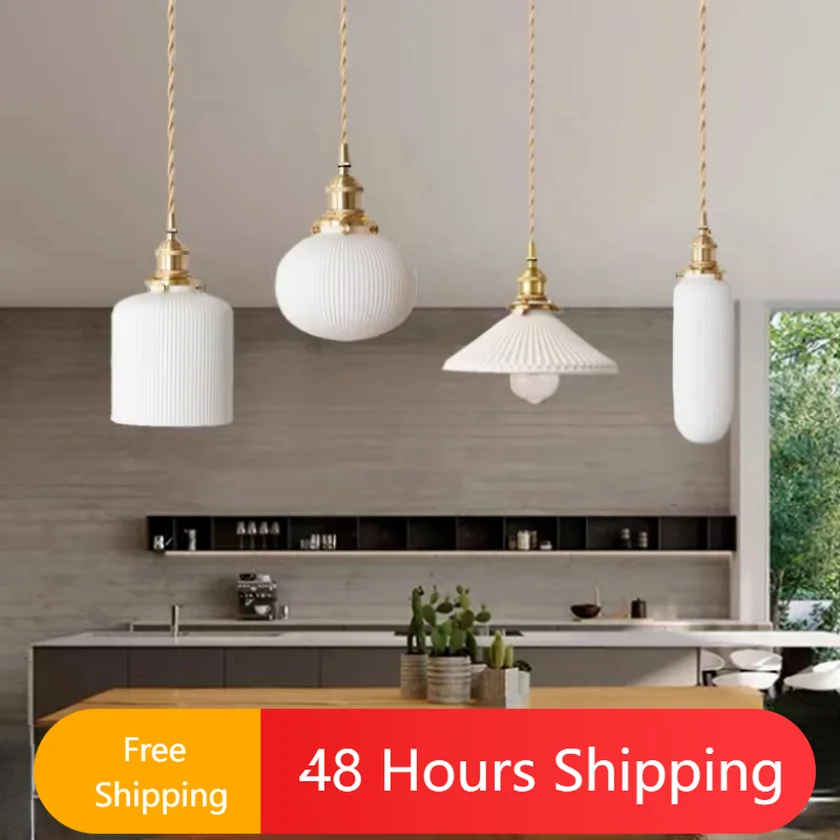 

Ceramic Pendant Lighting Kitchen Dining Room Restaurant Hanging Lamp Bedroom Bedside Ceiling Modern Shop Nordic Light Chandelier