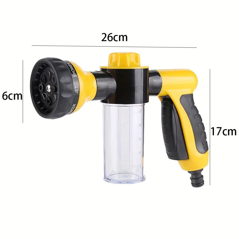 8 Types Nozzle Splash Patterns Foam Sprayer 2 in 1 Dog Bathing Sprayer Water Gun With Soap Dispenser Washer Watering Clean Tools