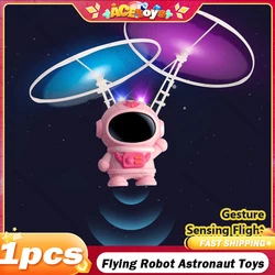 Robot volador con luz para niÃąos y niÃąas, juguete de astronauta, carga USB, luz LED, navidad