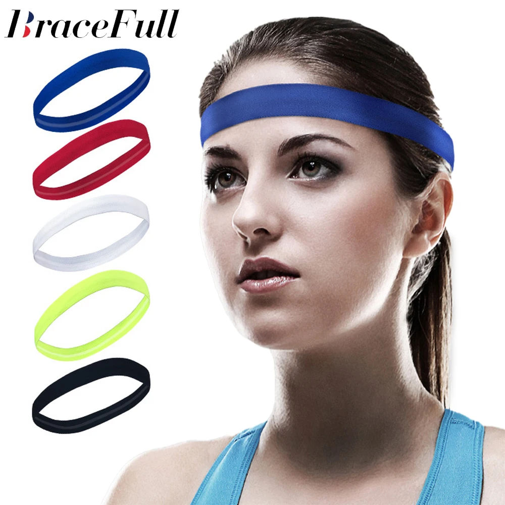 Women Men Elastic Absorbent Sweat Bands Yoga Running Fitness Headband Thin Sports Hair Bands Anti-slip Girls Hair Accessories