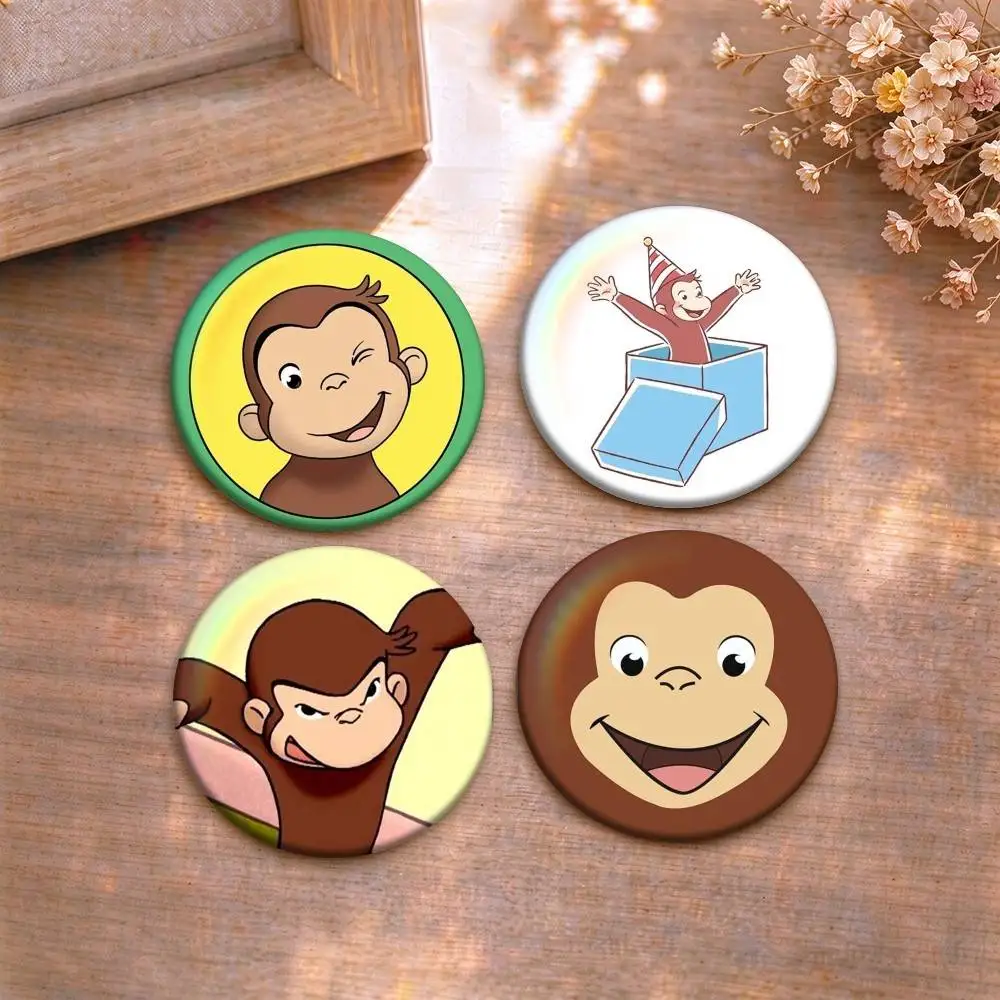 Curious George  Tin badges in 25/32/44/58/75mm, brooch pins for accessories & gifts,Souvenir.