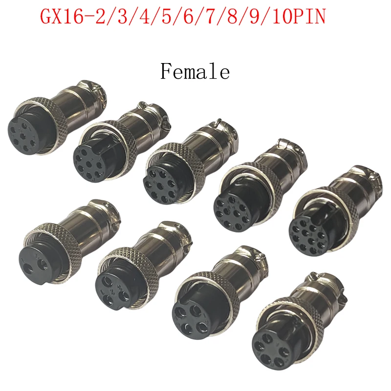 1PC 16mm 2 3 4 5 6 7 8 9 10Pin Aviation Socket Male Plug Female Connector 125V Metal Wire Circular Socket Waterproof Cap