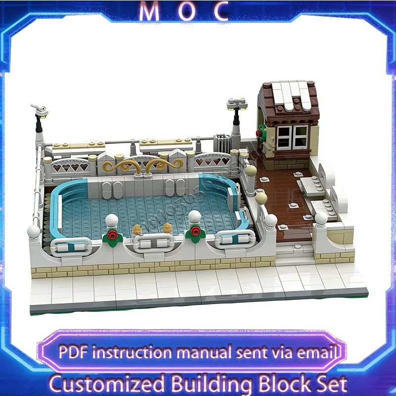 

1236 деталей MOC: Модульный конструктор «Городские улицы» с катком, развивающая игрушка для детей, популярный рождественский подарок