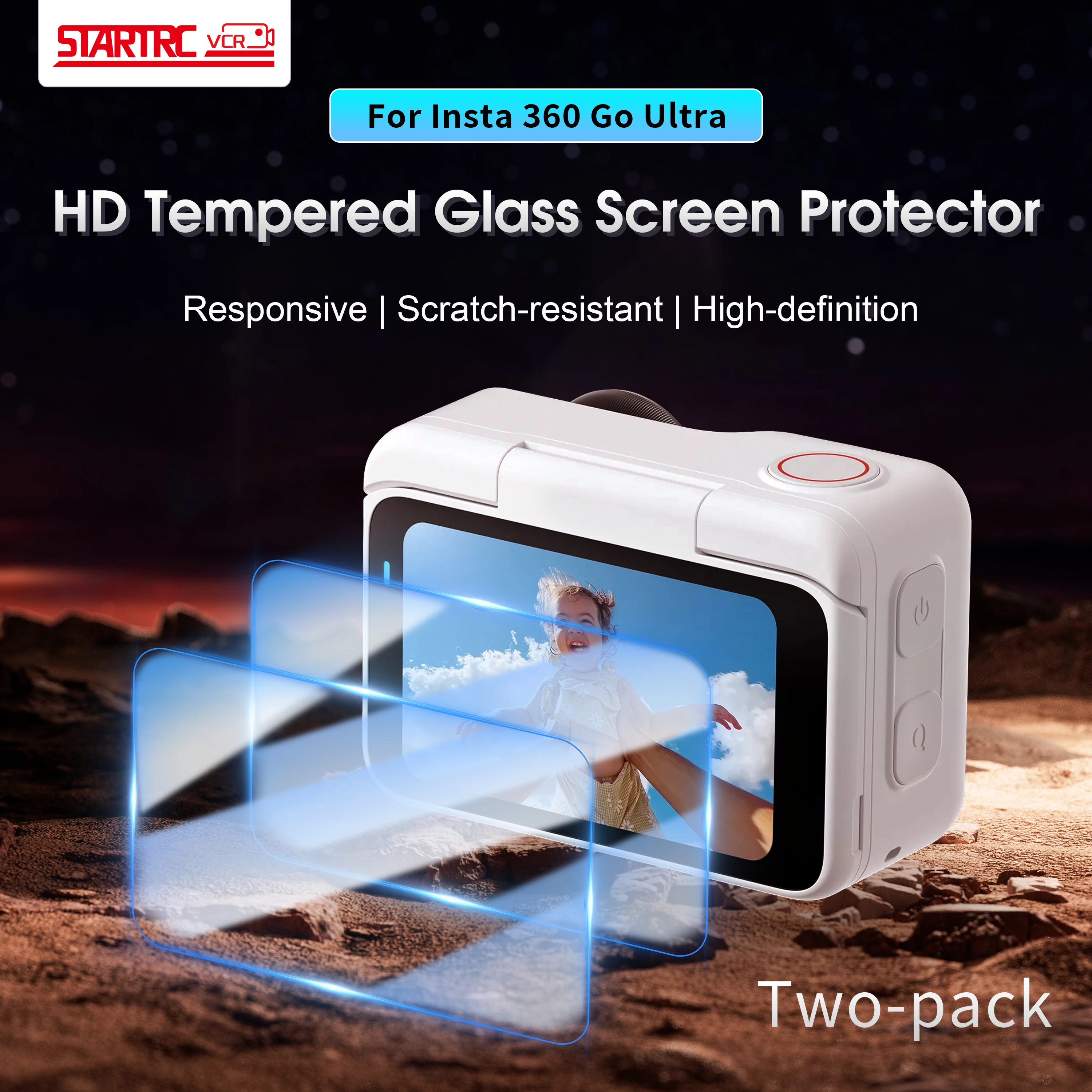 STARTRC 2PCS Kamera Display-schutzfolie Für Insta360 Go Ultra HD Gehärtetes Glas Screen Protector Kamera Zubehör