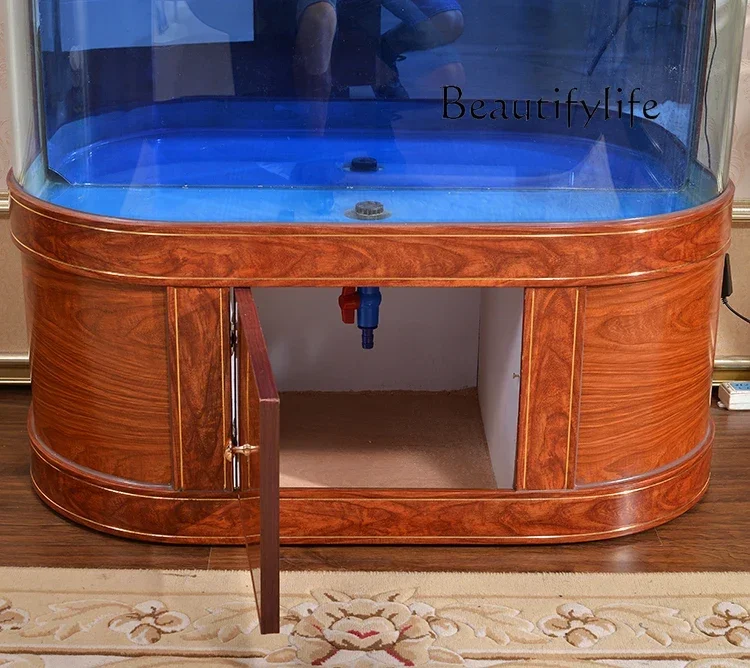 Drainage Medium and Large Wall Floor Aquarium  European Fish Tank Living Room Home Glass One-Click