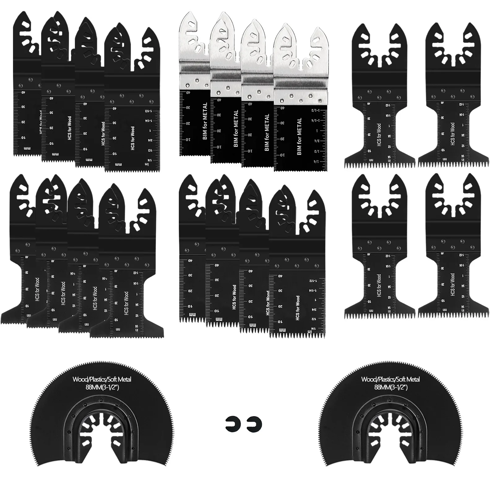 24Pcs Universal Oscillating Multi Tool Saw Blades Set, Multi-Purpose Power Tool Accessories Suitable for Makita Dewalt  Bosch