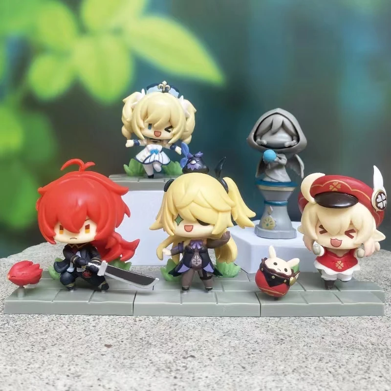 Genshin Impact Aixlan Klee Hibana Paimon Amber Knight Anime Figure Model Gift Toys Game Figurine Amination Mini Pick Your Like