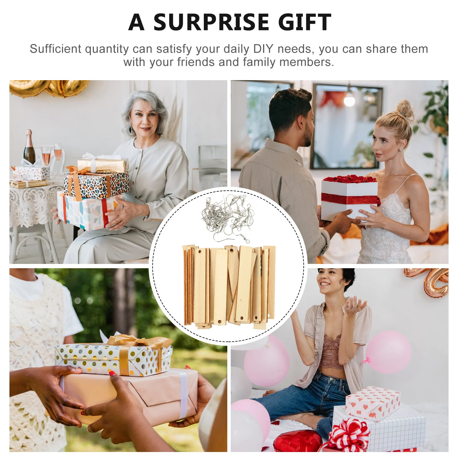 

1Set Wooden Earrings Kit Wood Earring Making Set Simple Chic Design for DIY Earrings Jewelry Making Earring Accessories