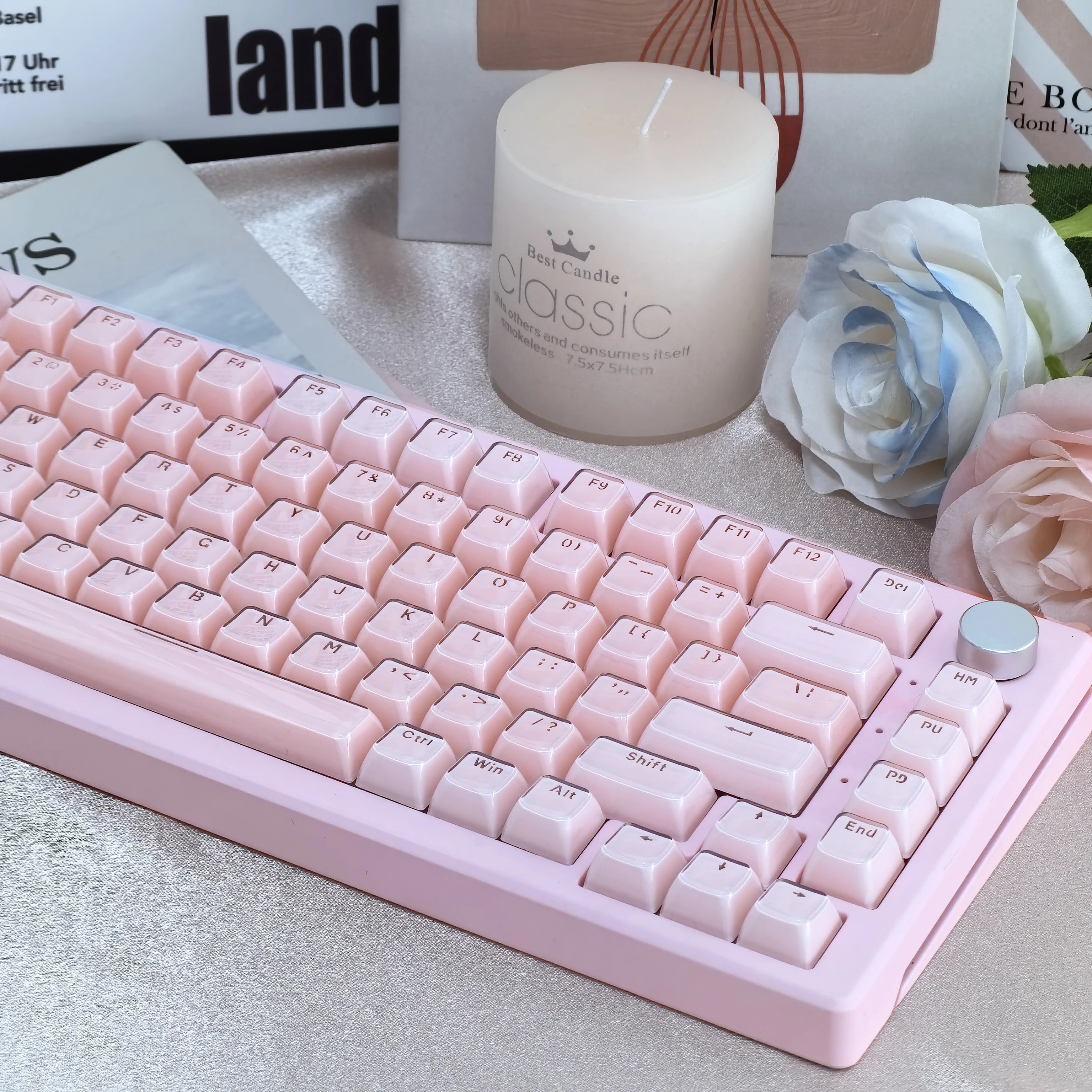 Jelly Keycaps ICE Crystal Translucent Characters Pc+Pbt Material OEM Diy Customized Keycap Set White Blue Pink Keycap 136 Keys