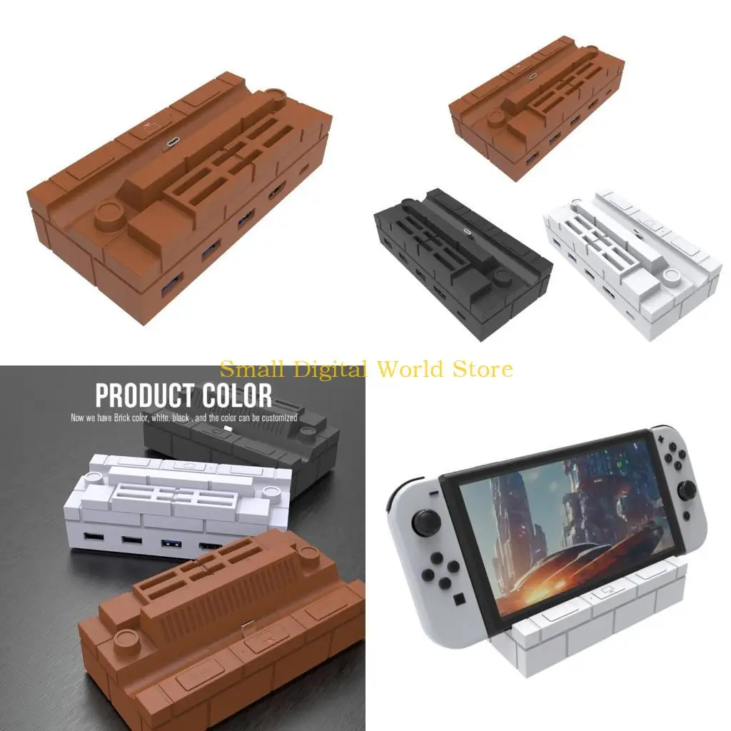 77ub Mini portátil Adaptador compatível com Suporte 1080p para interruptor OLED/Switch