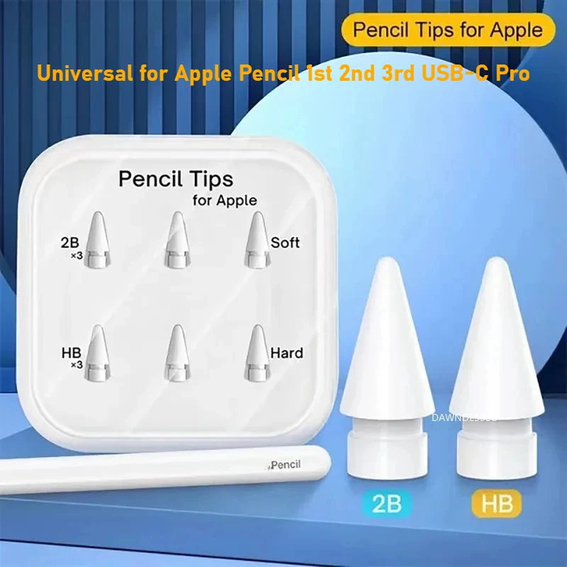 For Apple Pencil 1st 2nd 3rd USB-C Pro Tip Silicone Pencil Tips Replacement Stylus Pen Nib  2B HB For iPad Pencil Accessories