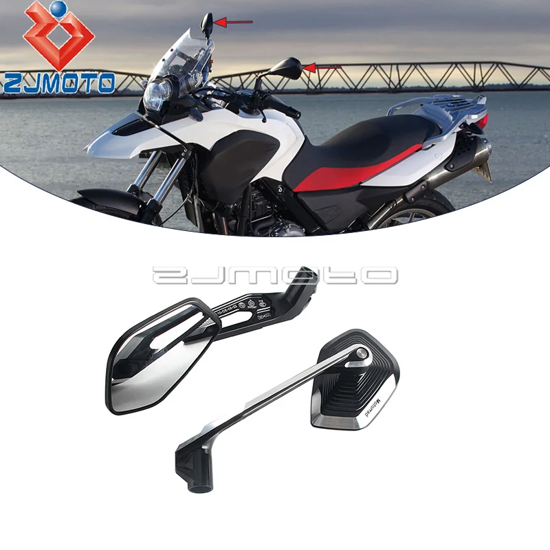 Left Right Adjustable Rear View Mirrors High Clarity Lens  Aluminum Simple Install  Replacement For BMW F850GS ADV 2017-2024