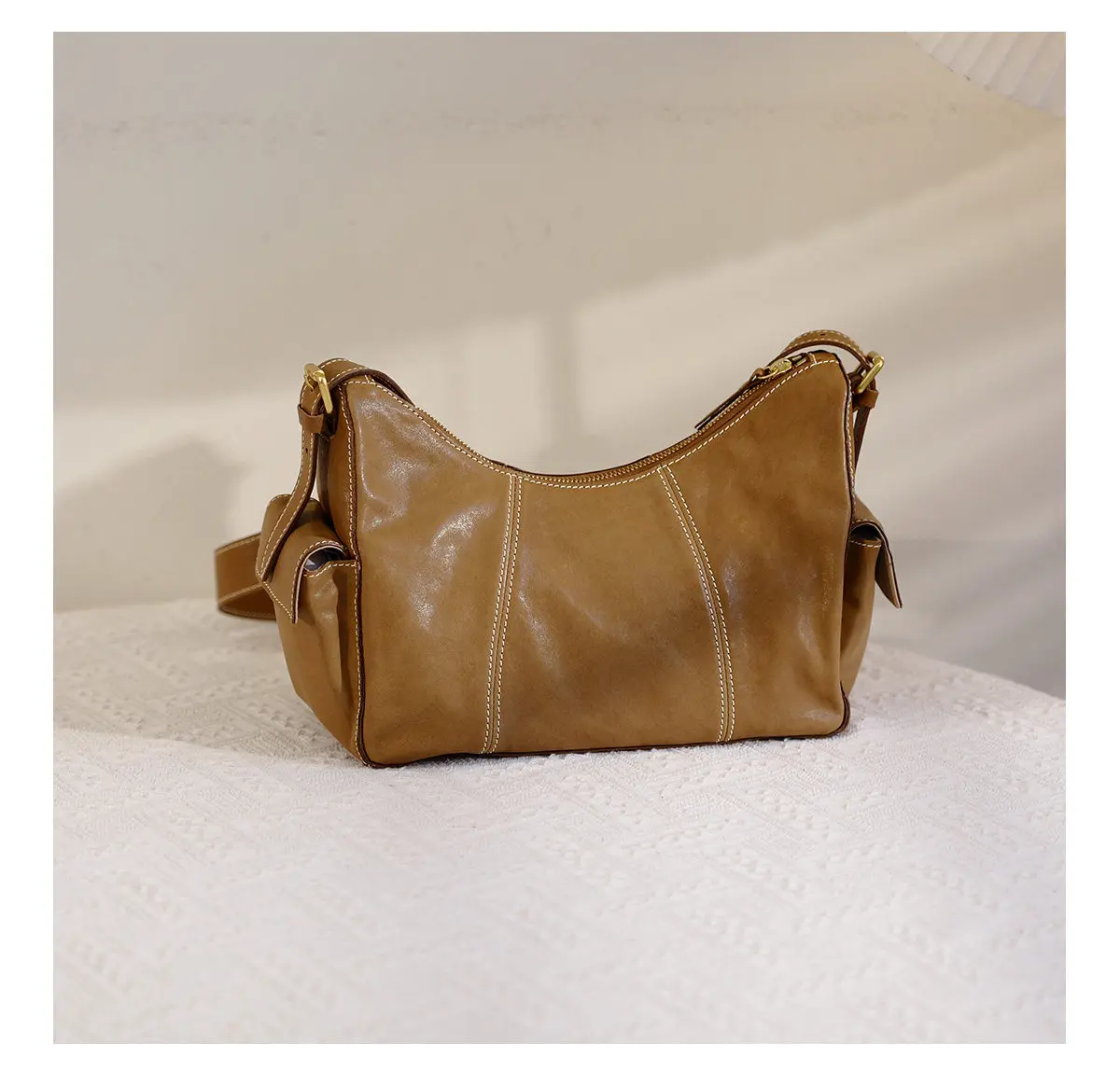 PNDME Wochenend-Shopping Luxus Handgefertigte Damen-Schultertasche aus Rindsleder, modische Designer-Unterarmtasche aus echtem Leder – Detail 16