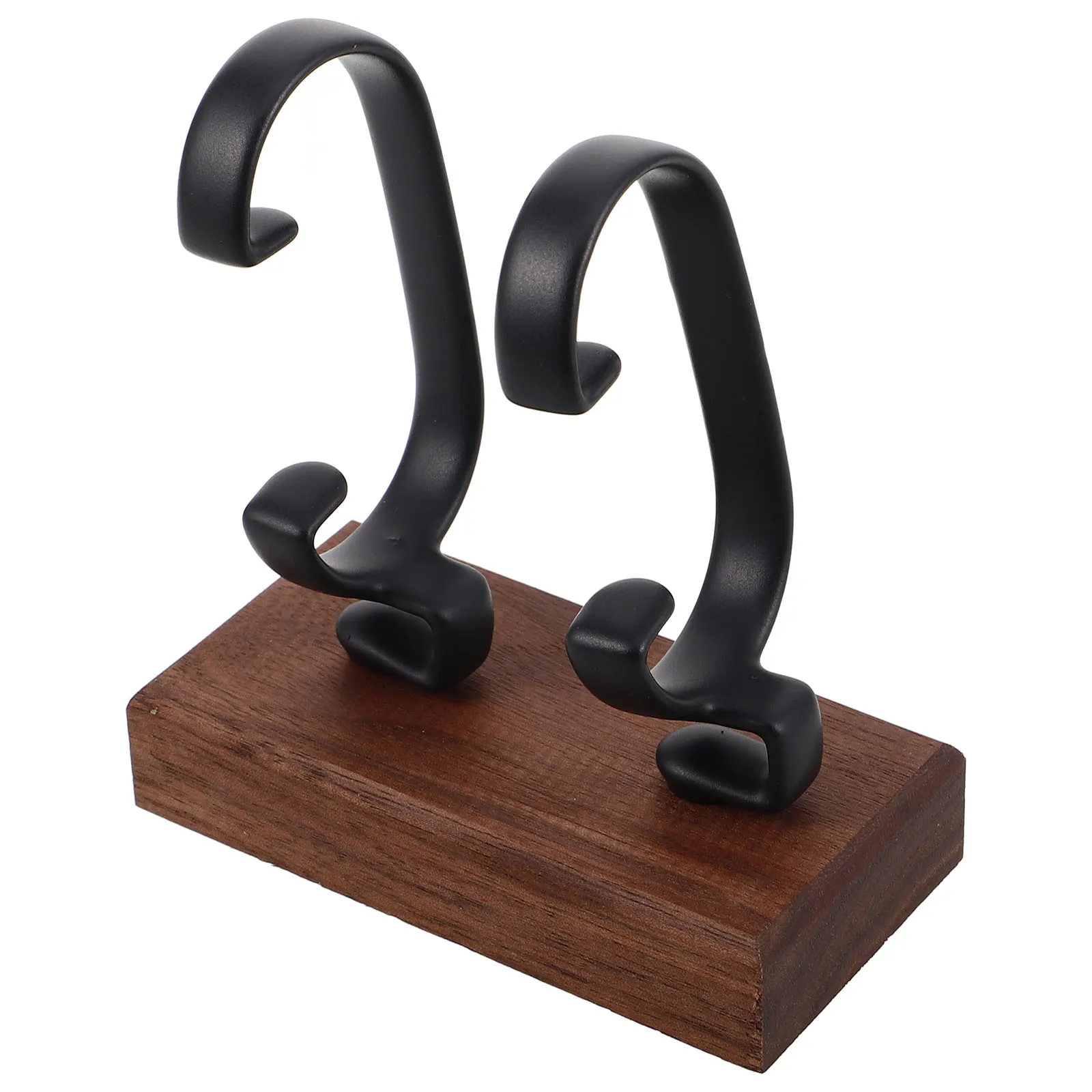 Handmade Walnut Wood Jewelry Organizer Stable Base Spacesaving Design Bracelet Storage Rack Wood Watch Retail Display Pocket