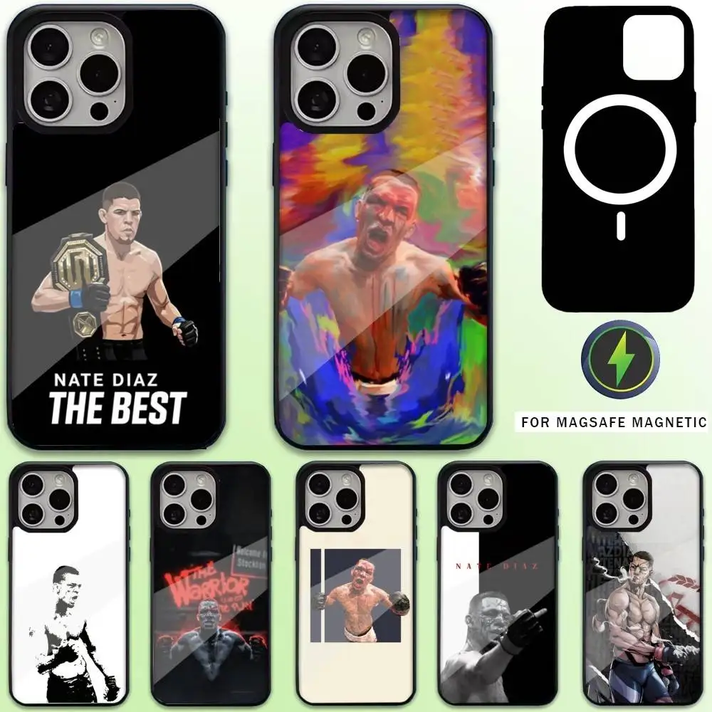 

N-Nate D-Diaz Boxing Phone Case For iPhone17,16,15,14,13,12,11 Plus,Pro Max Magnetic For Magsafe Wireless Charging