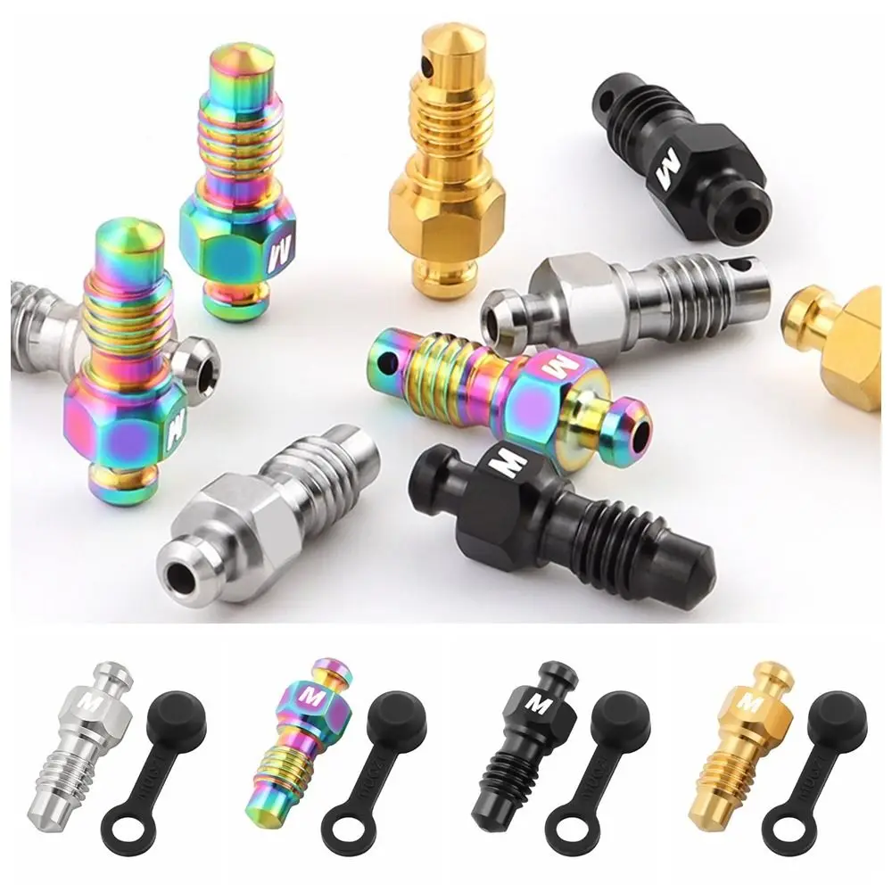 Titanium Alloy Disc Brake Exhaust Bolts Dust Cap Bike Bolts Oiling and Bleed Screw LightWeight Rust Resistance