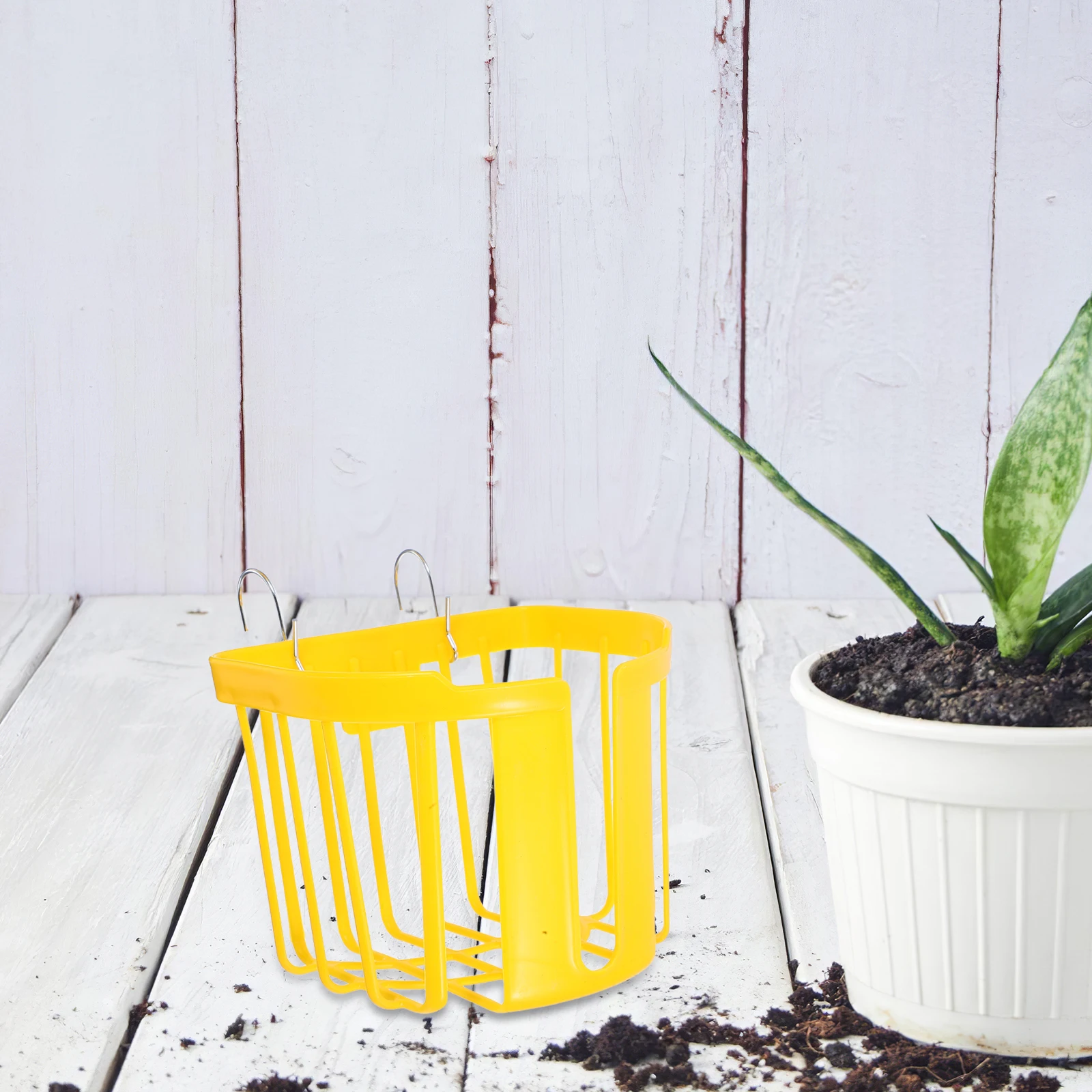 

4 PCS Staghorn Fern Planting Basket Indoor Plants Wall Hanging Decorate Orchid Planters Garden Decoration Yellow Fence
