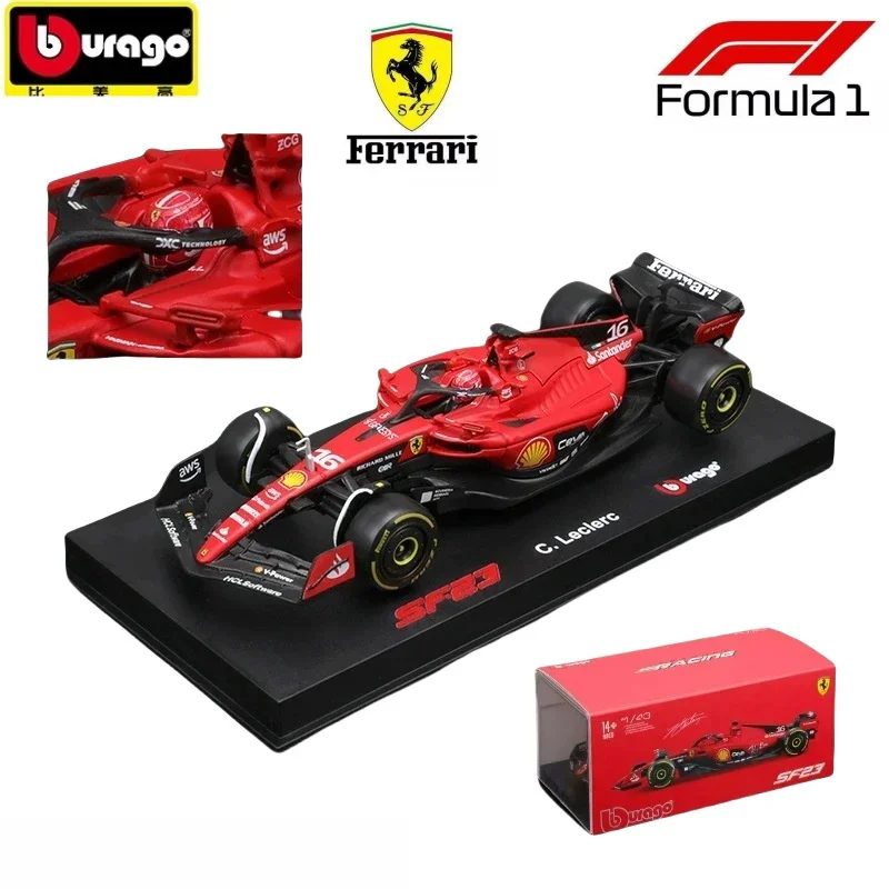 New Bburago F1 1:43 Ferrari Sf-23 Monza Livery  Alloy Miniature Diecast Model Italian Grand Prix Formula 1 Cars Toys Xmas Gifts