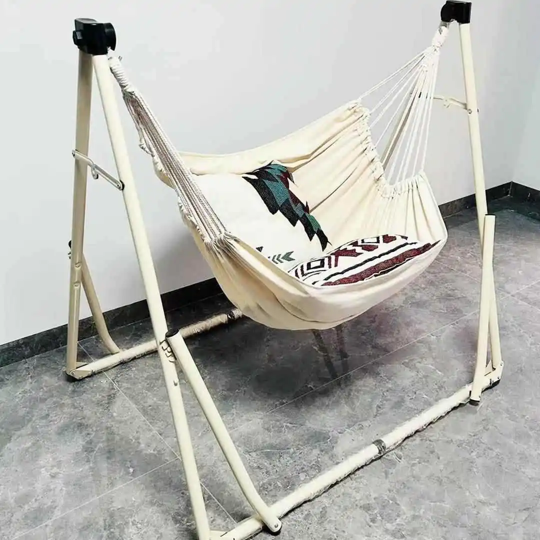 

Folding floor swing bracket hammock hammock balcony household portable outdoor indoor children's swing anti-rollover