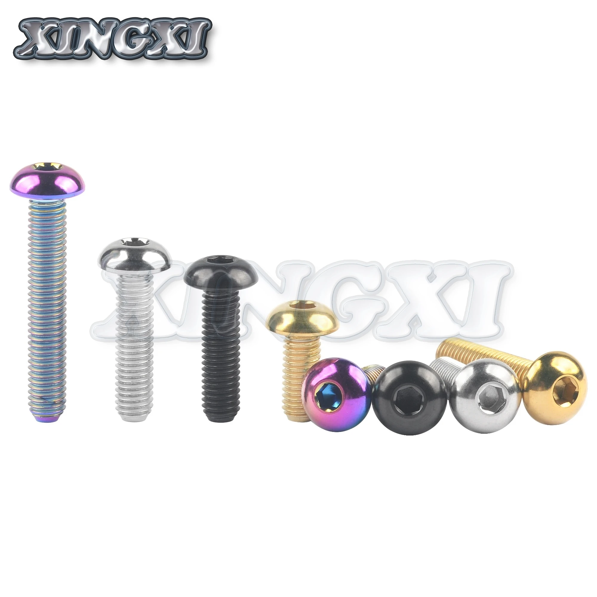 Xingxi Titanium Bolt M5/M6 x 8 10 12 16 15 18 20 25 30mm Bottle Cage Bracket Hexagonal Round Head Screw for Bicycle Parts