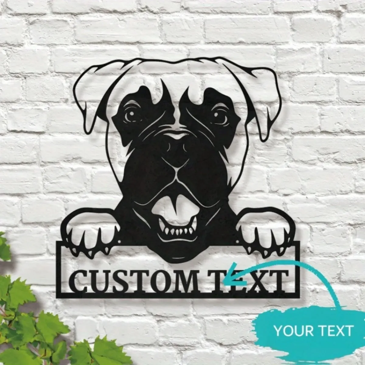 Mehrzweck-Metallschild „Power-Free Boxer Dog“ – personalisierte Wandkunst, ideale hängende Verzierung für Hundeliebhaber