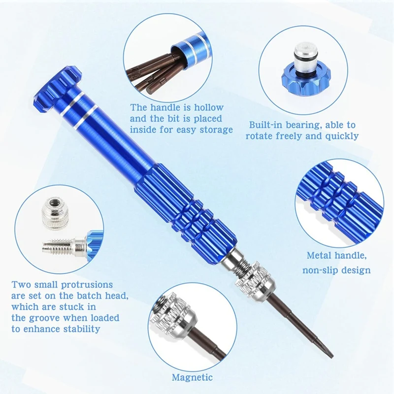 ABBN-5-In-1 Precision Eyeglass Repair Screwdriver Kit Magnetic Watch Screwdriver For Electronics Sunglasses Cellphone Jewelry