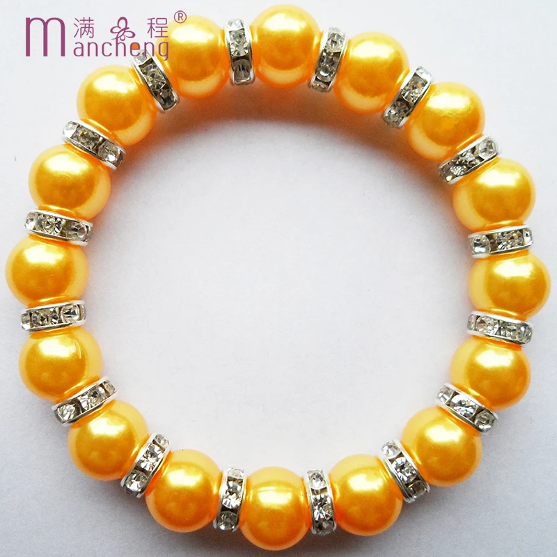 tiki tentacles New Style 10MM Set Auger Shallow Orange Pearl Vintage Kpop Bracelet Traf Woman 2023 Bangles Airtag llavero