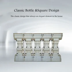 Summer Breeze Cast in Place Baluster Mold for Concrete Fencing, Cement Balustrade Column Sets, Round &Square, H 60cm/ 23.62in