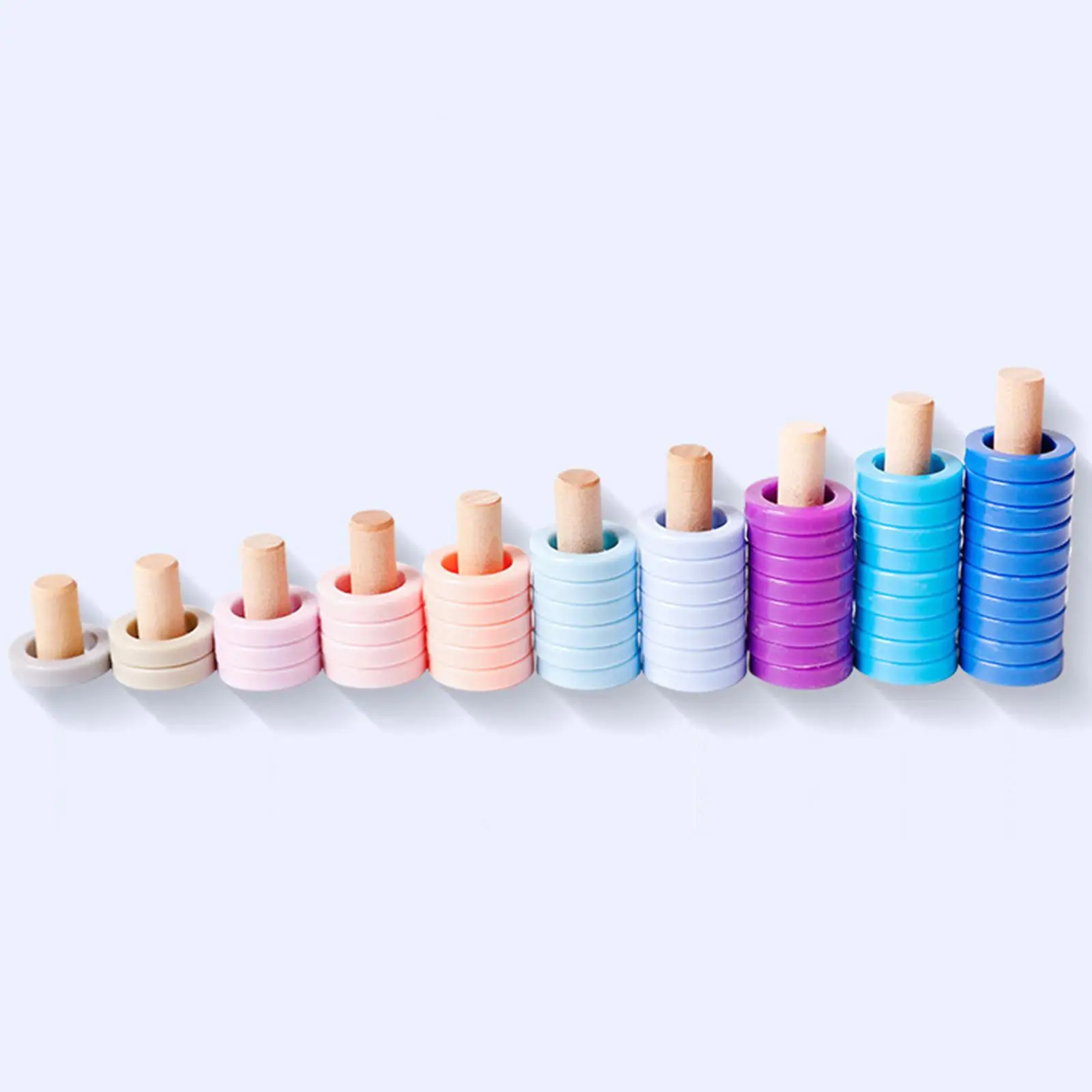 

Rainbow Rings Board Wood Shape Color Sorter Stacking Learning Toy Gift