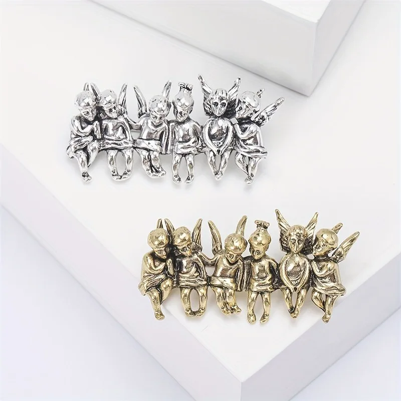 Retro Alloy Angel Shape Brooch Women Corsage Clothing Accessories