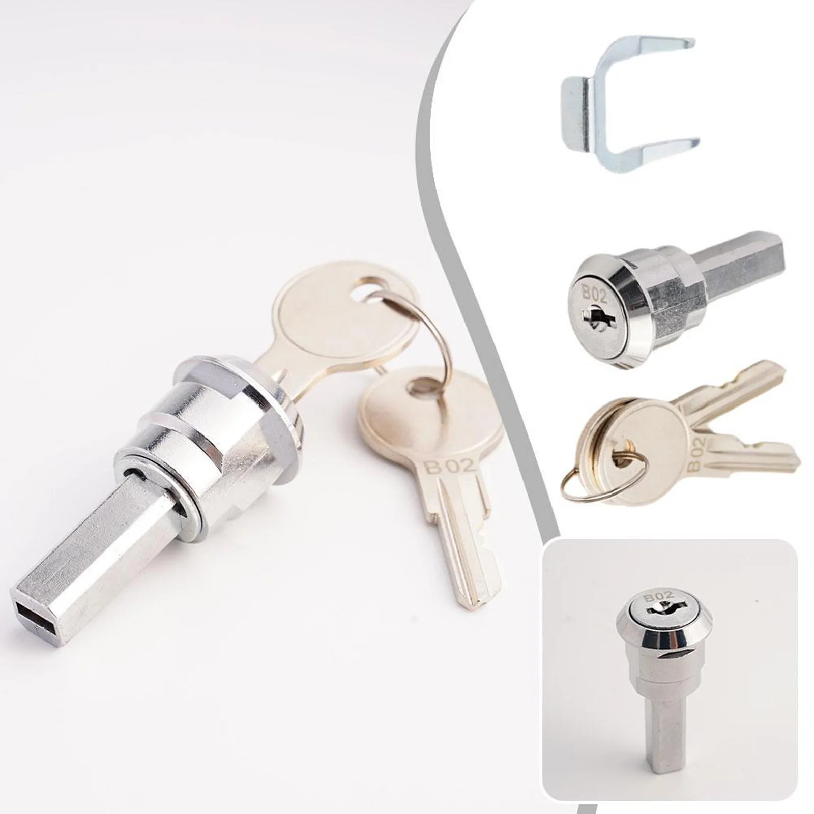 2PCS Drawer Lock Core Zinc Alloy Durable for Office File Cabinet Tool Box Metal Locker Mailbox Replacement with 2 Keys