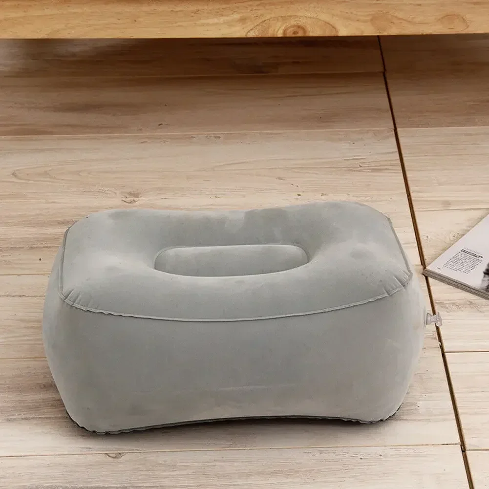 Portable 1 layer Inflatable Portable Travel Footrest Pillow Plane Train Kids Bed Foot Rest Pad PVC For Travel Massage Car