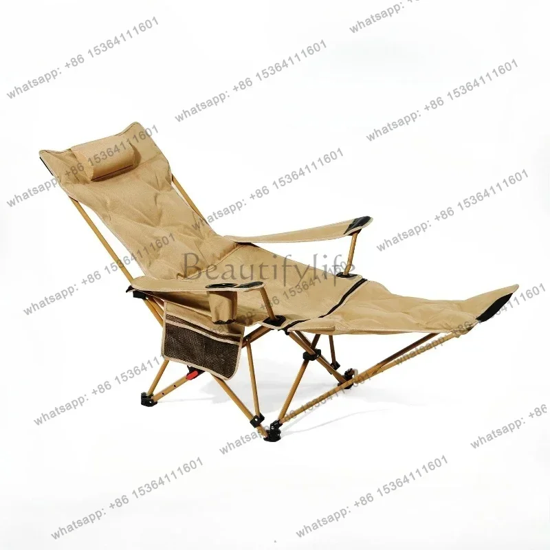 

Outdoor Furniture Chairs Foldable Recliner Outdoor Folding Chair Portable Camping Chair Beach Moon Office Lunch Break Playa