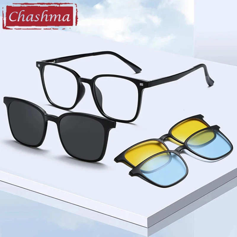 Chashma Prescription Glasses Polarized Clips TR 90 Eyewear Quality Optical Mopia Eyeglasses Frames Female Men Sun Protection