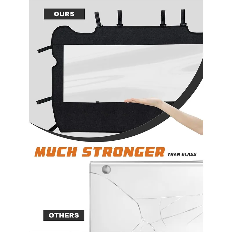 الزجاج الأمامي الخلفي الناعم UTV - نافذة خلفية Polaris RZR - متينة وسهلة التركيب، متوافقة مع RZR XP 1000 & TURBO (2014-2023) #6