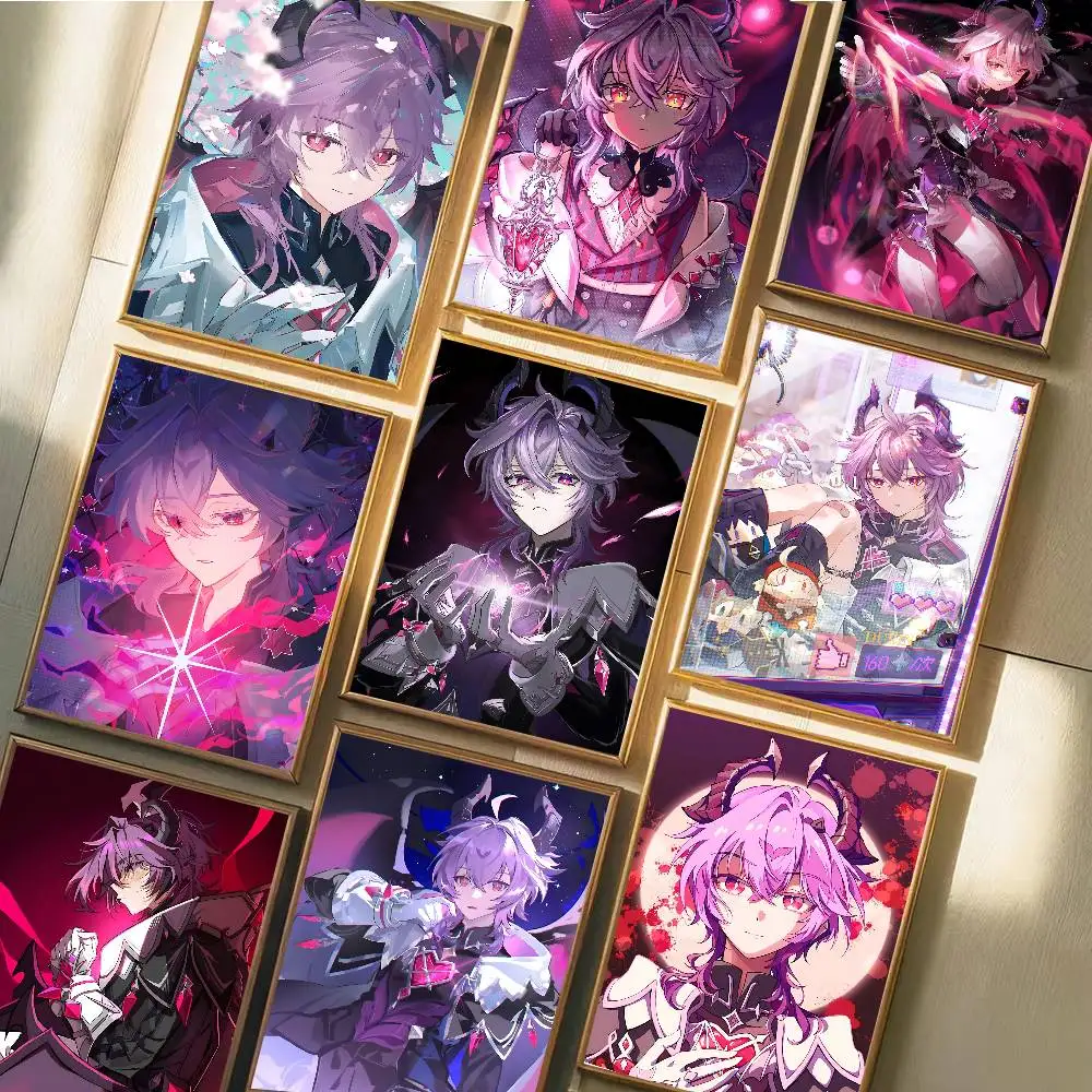 Game Genshin Impact Durin Poster Self-adhesive Art Waterproof Paper Sticker Coffee House Bar Room Wall Decor