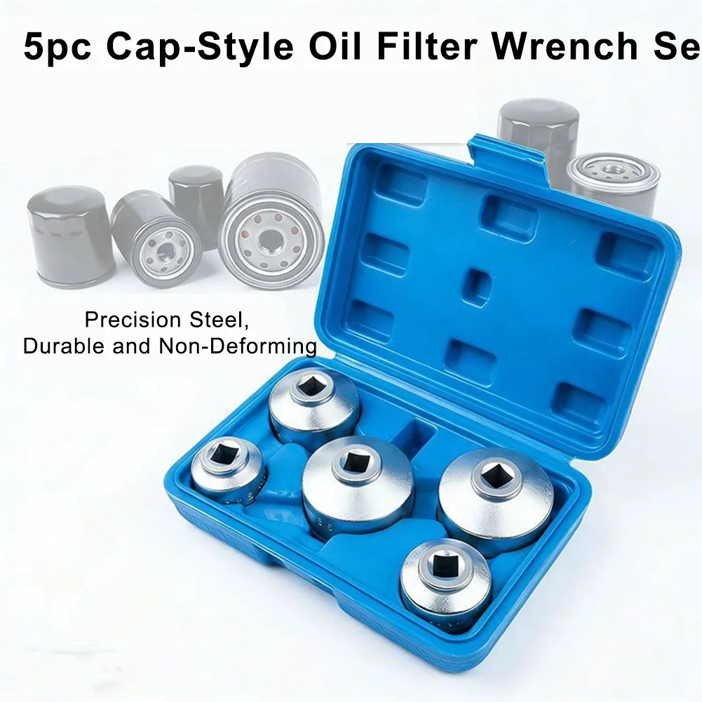 Oil Filter Cap Wrench Tool Kit for Car Repair - Stainless Steel Reinforced with Aluminum Alloy for Lightweight Handling