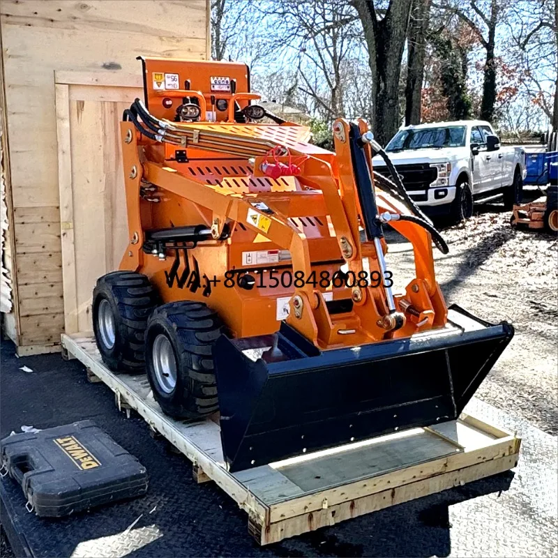 GardeningFree Delivery Of CE/EPA Euro 5 Small Garden Loaders, Mini Skid Steer Loaders With Spiral Drill Buckets, Snow Plows And