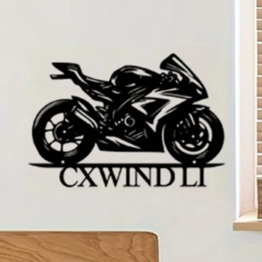 Distinctive Unique Modern Retro Metal Hanging Sign Featuring Customized Motorcycle Metal Wall Art Suited for Home Garage